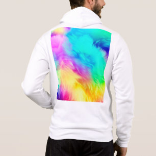 Levendige Regenboog Fluffy Vacht Textuur-75201 Hoodie