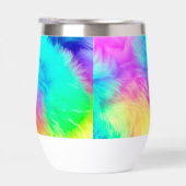 Levendige Regenboog Fluffy Vacht Textuur Achtergro (Rechts)
