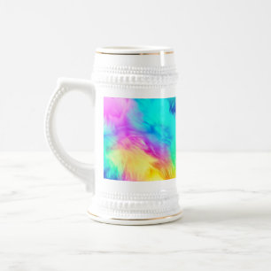 Levendige Regenboog Fluffy Vacht Textuur Achtergro Bierpul