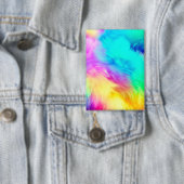 Levendige Regenboog Fluffy Vacht Textuur Achtergro Button (Insitu)