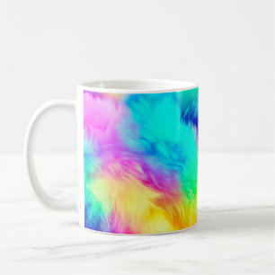 Levendige Regenboog Fluffy Vacht Textuur Achtergro Koffiemok