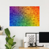 Levendige Regenboog Geometrische Driehoek Gradiënt Poster (Thuiskantoor)