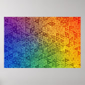 Levendige Regenboog Geometrische Driehoek Gradiënt Poster (Voorkant)