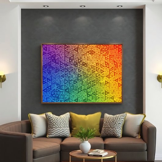 Levendige Regenboog Geometrische Driehoek Gradiënt Poster