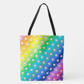 Levendige regenboog geometrische zeshoek bloempatr tote bag (Voorkant)