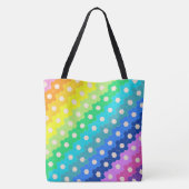 Levendige regenboog geometrische zeshoek bloempatr tote bag (Achterkant)