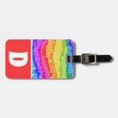 Levendige regenboog Glitter Kind Kleurblok Bagagelabel (Voorkant horizontaal)