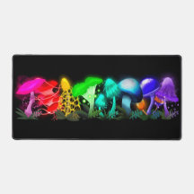 Levendige regenboog gloeiende paddenstoelen