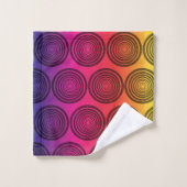 Levendige Regenboog Gradiënt Retro Concentrische C Bad Handdoek (Wasdoekje)