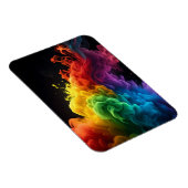 Levendige regenboog inkt-rook wolk zwarte achtergr magneet (Rechterzijde)