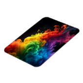 Levendige regenboog inkt-rook wolk zwarte achtergr magneet (Linkerzijde)