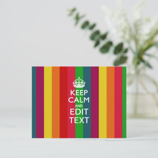 Levendige regenboog kalm houden en Jouw tekst aanp Briefkaart (Staand voorkant)