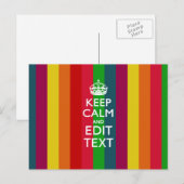 Levendige regenboog kalm houden en Jouw tekst aanp Briefkaart (Voorkant / Achterkant)