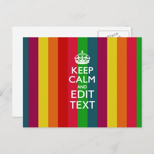 Levendige regenboog kalm houden en Jouw tekst aanp Briefkaart (Voorkant / Achterkant)