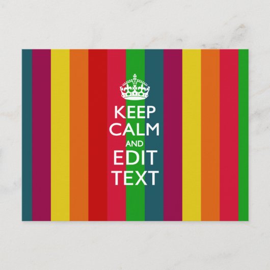 Levendige regenboog kalm houden en Jouw tekst aanp Briefkaart (Voorkant)