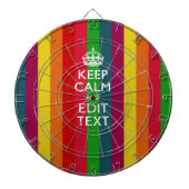 Levendige regenboog kalm houden en Jouw tekst aanp Dartbord (Voorkant)