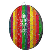 Levendige regenboog kalm houden en Jouw tekst aanp Dartbord (Voorkant Rechts)