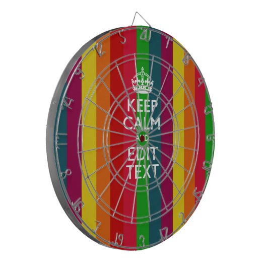 Levendige regenboog kalm houden en Jouw tekst aanp Dartbord (Voorkant Links)