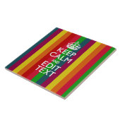 Levendige regenboog kalm houden en Jouw tekst aanp Tegeltje (Zijkant)