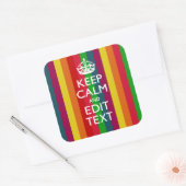 Levendige regenboog kalm houden en Jouw tekst aanp Vierkante Sticker (Envelop)