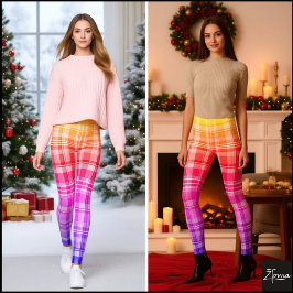 Levendige Regenboog Karediagonale Ontwerp Leggings