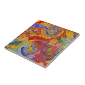 Levendige regenboog kleurrijke mozaïek kunst tegeltje (Zijkant)