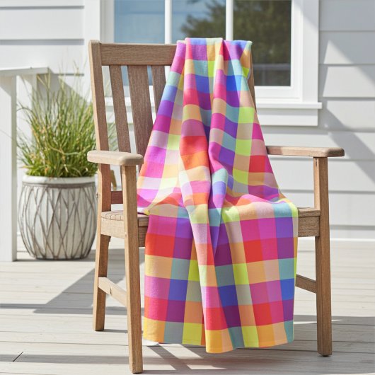 Levendige regenboog kleurrijke pleinen fleece deken