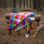 Levendige regenboog kleurrijke pleinen fleece deken