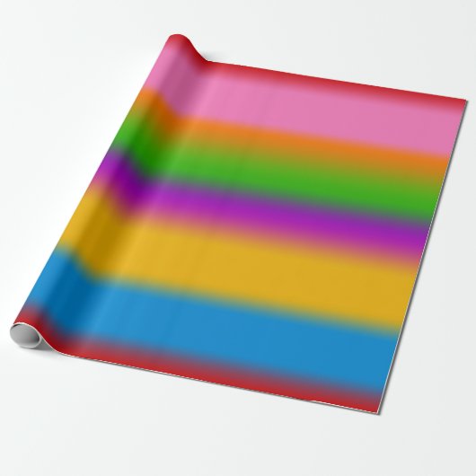 Levendige Regenboog Kleurverloop Strepen Cadeaupapier (Uitgerold)