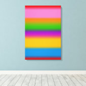 Levendige Regenboog Kleurverloop Strepen Canvas Afdruk (Insitu (Houten vloer))