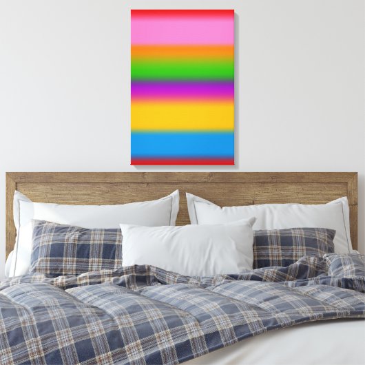 Levendige Regenboog Kleurverloop Strepen Canvas Afdruk (Insitu (Slaapkamer))