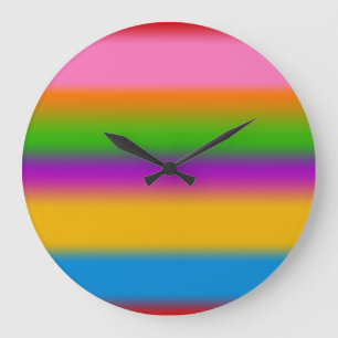 Levendige Regenboog Kleurverloop Strepen  Grote Klok