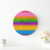 Levendige Regenboog Kleurverloop Strepen  Grote Klok (Huis)