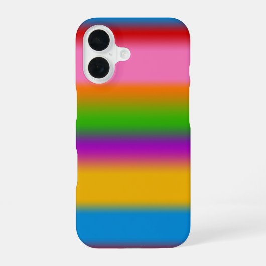 Levendige Regenboog Kleurverloop Strepen iPhone 16 Hoesje (Achterkant)
