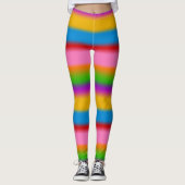 Levendige Regenboog Kleurverloop Strepen Leggings (Voorkant)