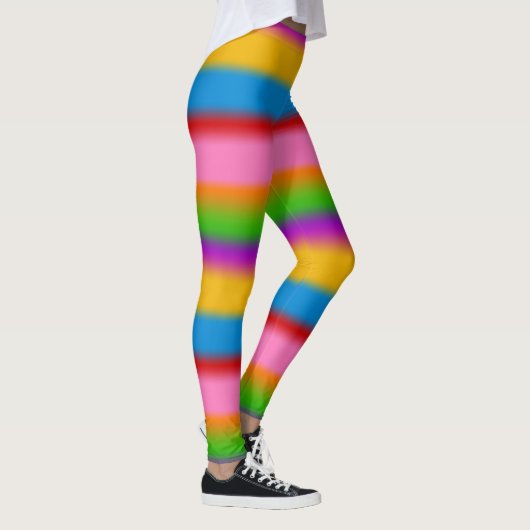 Levendige Regenboog Kleurverloop Strepen Leggings (Rechts)
