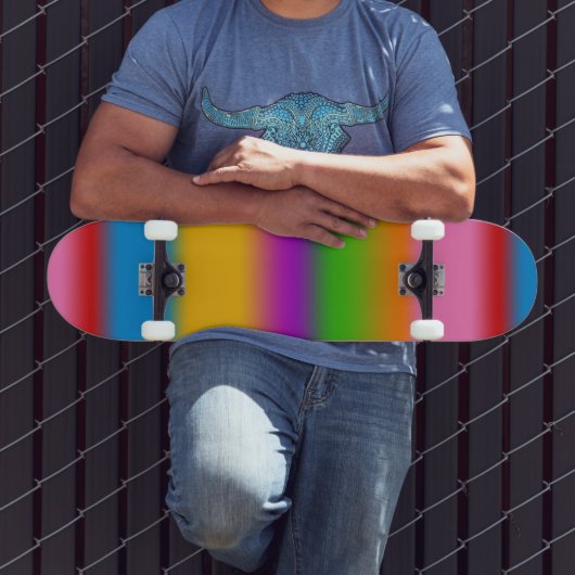 Levendige Regenboog Kleurverloop Strepen Persoonlijk Skateboard (Buiten 3)