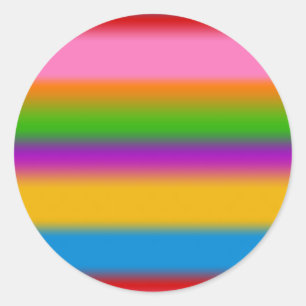 Levendige Regenboog Kleurverloop Strepen Ronde Sticker