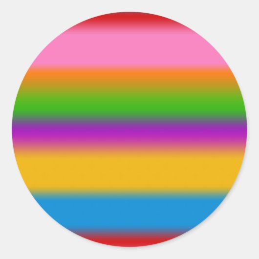 Levendige Regenboog Kleurverloop Strepen Ronde Sticker (Voorkant)