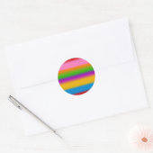Levendige Regenboog Kleurverloop Strepen Ronde Sticker (Envelop)