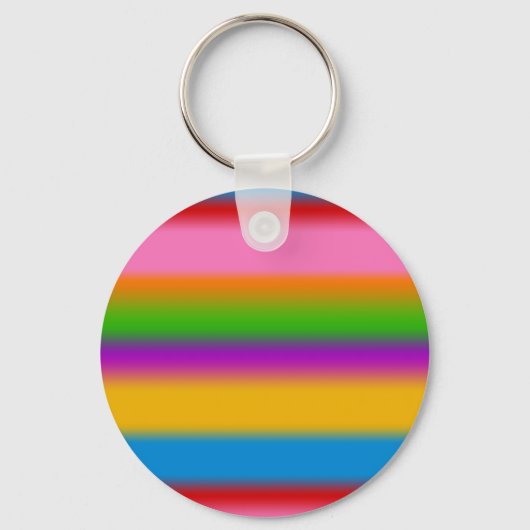 Levendige Regenboog Kleurverloop Strepen Sleutelhanger (Voorkant)