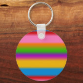Levendige Regenboog Kleurverloop Strepen Sleutelhanger (Achterkant)
