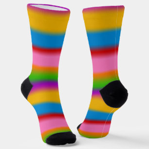 Levendige Regenboog Kleurverloop Strepen Sokken