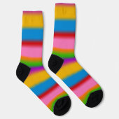 Levendige Regenboog Kleurverloop Strepen  Sokken (Rechts)