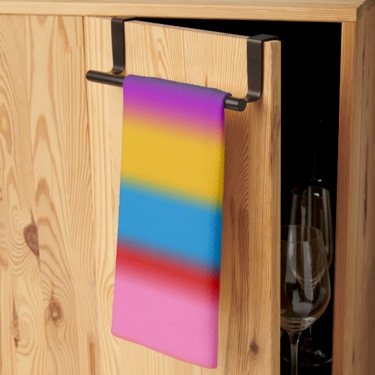 Levendige Regenboog Kleurverloop Strepen Theedoek (Derde Gevouwen)