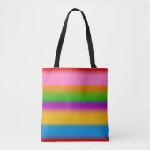Levendige Regenboog Kleurverloop Strepen Tote Bag (Voorkant)