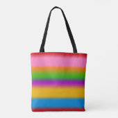 Levendige Regenboog Kleurverloop Strepen Tote Bag (Achterkant)