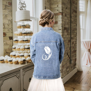Levendige Regenboog Minimalistische Tulp LGBTQ+ Denim Jacket