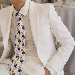 Levendige Regenboog Minimalistische Tulp LGBTQ+  Stropdas