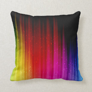 Levendige regenboog - Multicolored Streaks Patroon Kussen